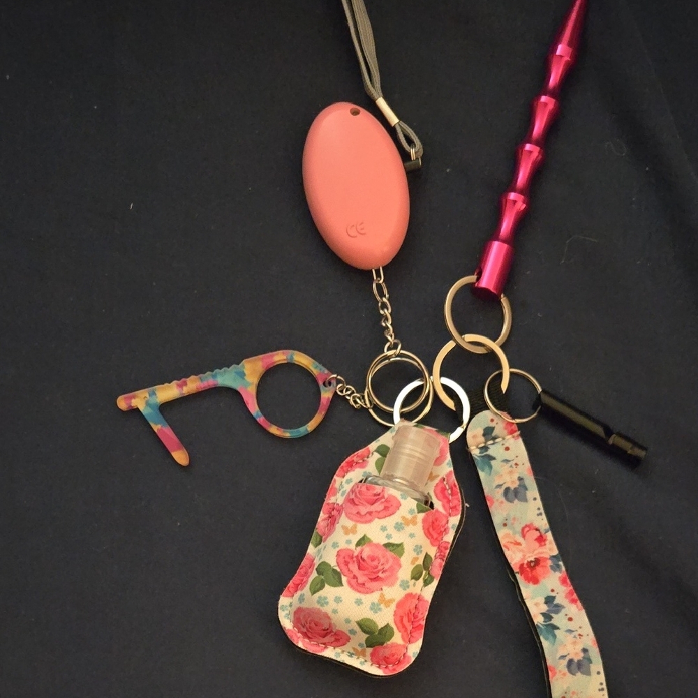Floral Multi-Color Keychain Set